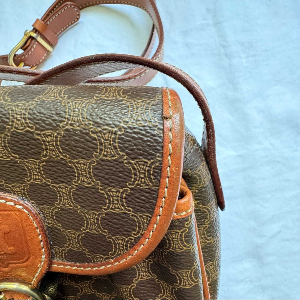Vintage Celine Macadam Crossbody Bag – Brown Monogram, Snap Flap, 90s Style - Picture 8 of 9